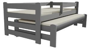 Vomaks unit, s.r.o. Dětská postel s výsuvnou přistýlkou DPV 001 rozměr: 80 x 180 cm, Povrchová úprava: surové dřevo