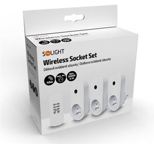 SOLIGHT Dálkově ovládané zásuvky set 3 zásuvky+1 ovladač DY09 2000W/8,7A