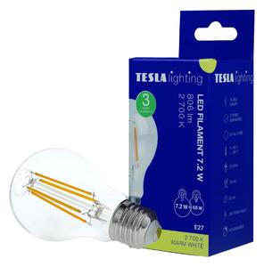 TESLA lighting Tesla - LED žárovka FILAMENT RETRO BULB, E27, 7,2W, 230V, 806lm, 15 000h, 2700K , 360°