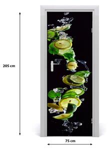 Samolepící fototapeta na dveře limetky a citrony 75x205 cm