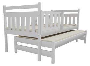 Vomaks unit, s.r.o. Dětská postel s výsuvnou přistýlkou DPV 004 Povrchová úprava: surové dřevo, Rozměr: 80 x 180 cm