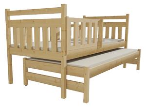 Vomaks unit, s.r.o. Dětská postel s výsuvnou přistýlkou DPV 004 rozměr: 80 x 180 cm, Povrchová úprava: surové dřevo