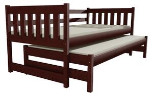 Vomaks unit, s.r.o. Dětská postel s výsuvnou přistýlkou DPV 006 Povrchová úprava: surové dřevo, Rozměr: 80 x 180 cm