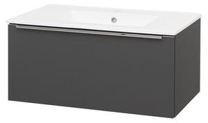 Mereo Mailo, koupelnová skříňka s keramickým umyvadlem 81 cm, antracit CN536