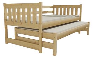 Vomaks unit, s.r.o. Dětská postel s výsuvnou přistýlkou DPV 006 rozměr: 80 x 180 cm, Povrchová úprava: surové dřevo