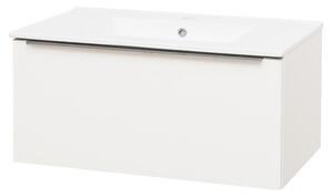 Mereo Mailo, koupelnová skříňka s umyvadlem z litého mramoru 81 cm, bílá, dub, antracit Mailo, koupelnová skříňka s umyvadlem z litého mramoru 81 cm,…