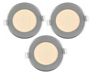 SADA 3x LED Koupelnové podhledové svítidlo LED/6W/230V IP44 stříbrná