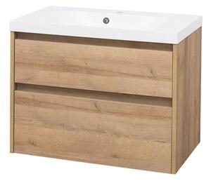 Mereo Opto, koupelnová skříňka s keramickým umyvadlem 81 cm, bílá, dub, bílá/dub, černá Opto, koupelnová skříňka s keramickým umyvadlem 81 cm, bílá Varianta: Opto, koupelnová skříňka s keramickým umyvadlem 81 cm, dub