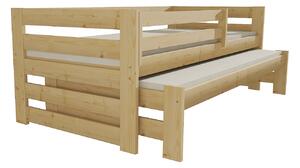 Vomaks unit, s.r.o. Dětská postel s výsuvnou přistýlkou DPV 007 rozměr: 80 x 180 cm, Povrchová úprava: surové dřevo