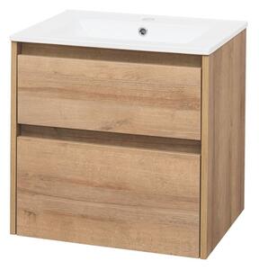 Mereo Opto, koupelnová skříňka s keramickým umyvadlem 61 cm, bílá, dub, bílá/dub, černá Opto, koupelnová skříňka s keramickým umyvadlem 61 cm, bílá V…