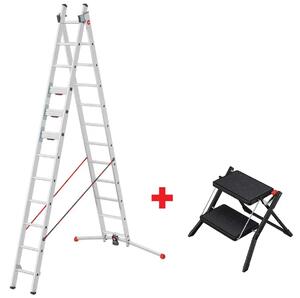 Hliníkové štafle - žebřík profi Hailo Master S110 Pro 2x12 příček, 9002-007