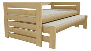 Vomaks unit, s.r.o. Dětská postel s výsuvnou přistýlkou DPV 011 rozměr: 80 x 180 cm, Povrchová úprava: surové dřevo
