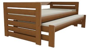Vomaks unit, s.r.o. Dětská postel s výsuvnou přistýlkou DPV 011 Povrchová úprava: surové dřevo, Rozměr: 80 x 180 cm
