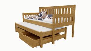 Vomaks unit, s.r.o. Dětská postel s výsuvnou přistýlkou M 006 rozměr matrace: 80 x 190 cm, Povrchová úprava: netransparentní barva fialová