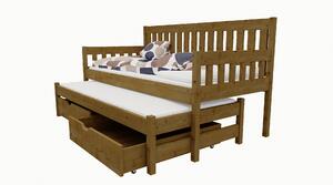 Vomaks unit, s.r.o. Dětská postel s výsuvnou přistýlkou M 006 rozměr matrace: 80 x 190 cm, Povrchová úprava: netransparentní barva fialová