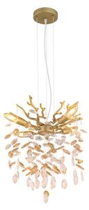 Lustr 4x E14 zlatá, jantarová IP20 GLOBO lighting QUEENA 64138HG