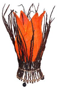 Květovaná stolní lampa Stella, oranžová