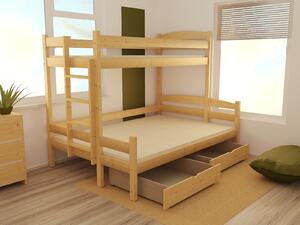 Vomaks Patrová postel s rozšířeným spodním lůžkem PPS 001 Rozměr: 90/140 x 200 cm, Barva: barva bílá, Varianta: vpravo