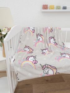 MK Lůžkoviny Dětská deka do postýlky mikroplyš Exclusive 80 × 100 cm – Jednorožec