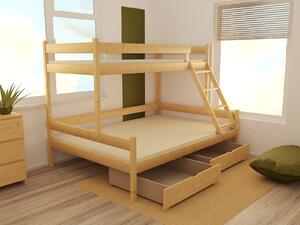 Vomaks Patrová postel s rozšířeným spodním lůžkem PPS 002 Rozměr: 90/140 x 200 cm, Barva: moření olše