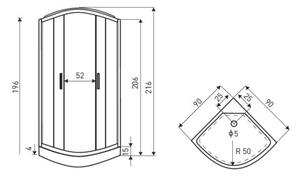 Novoterm Hydromasážní box NV-Pert 90x90