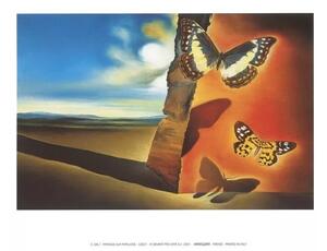 Umělecký tisk Krajina s motýly, 1956, Salvador Dalí, (80 x 60 cm)