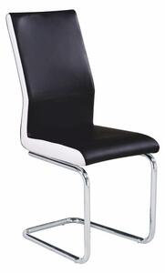 Jídelní židle z černé ekokůže na chromové konstrukci TK2039