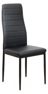 Jídelní židle z černé ekokůže s kovovou konstrukcí COLETA NOVA