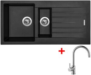 Set Sinks PERFECTO 1000.1 Pureblack + baterie VITALIA Chrom