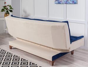 Atelier del Sofa 3-místná pohovka Kelebek - Dark Blue, Cream, Tmavá Modrá, Krémová