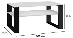 Konferenční stolek Elen 2 bílá/černá - FALCO