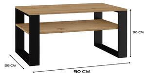Konferenční stolek Elen 2 dub artisan/černá - FALCO
