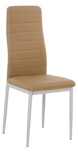 Jídelní židle z ekokůže v barvě karamelové s kovovou konstrukcí COLETA NOVA