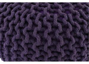 Pletený bavlněný taburet fialové barvy TYP 2 TK264