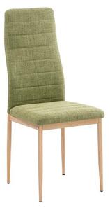 Jídelní židle v zelené barvě s kovovou konstrukcí v dekoru buk COLETA NOVA