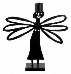 Svícen Angel Dragonfly, Bengt & Lotta Švédsko Černá malý 11,2x 11 cm