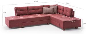 Atelier del Sofa Rohová sedací souprava Manama Corner Sofa Bed Right - Claret Red, Červená