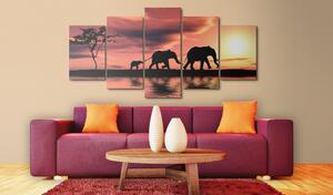 Obraz - Rodina afrických slonů 100x50