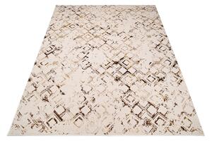 Chemex Moderní koberec Golden - čtverečky 1 - krémový/zlatý Rozměr koberce: 120x170 cm
