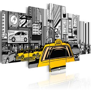 Obraz - Taxi v komiksu 100x50