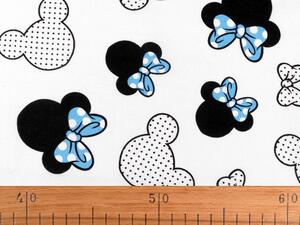 Bavlněná látka / plátno Mickey / Minnie Mouse METRÁŽ - 1 (344) bílá žlutá