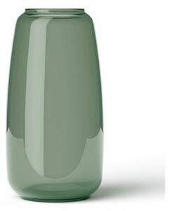 Skleněná foukaná váza Lingby 1303 green H22, Lingby Porcelaen Dánsko