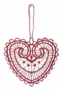 Dekorace Noel Heart red 10cm, Juna Dánsko