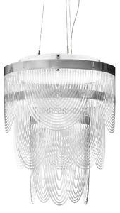 Slamp Ceremony suspension prisma small, designový lustr, 3x12W LED E27 + 1x8W LED GU10, prům. 55cm