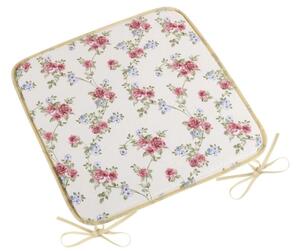 Bellatex Sedák DITA hladký 40x40 cm Růžička pnoucí Smetanová,Růžová,Zelená