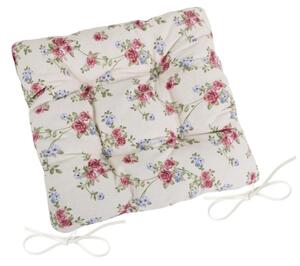 Bellatex Sedák DITA prošívaný 40x40 cm Růžička pnoucí Smetanová,Růžová,Zelená