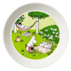 Porcelánový talířek Moomin Relaxing green 19cm, Arabia Finsko