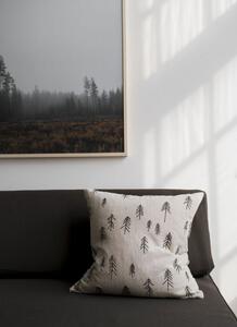 Vyšívaný povlak na polštář TALL natural 50x50, Fine Little Day Švédsko Světle šedá