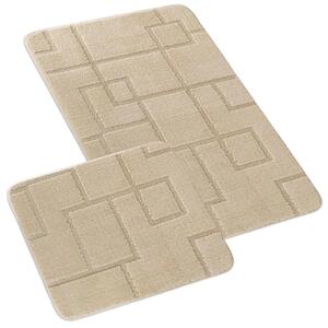Bellatex koupelnové předložky SADA BANY 60x100 + 60x50 cm bez výkroje Obdélníky Smetanová