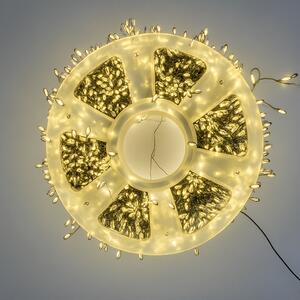 Vánoční LED světelný mikro řetěz, teplá bílá, s 8 programy, 50M, 1500 LED, dálkový ovládač